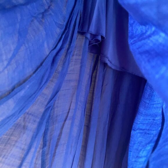 Women NEW Maxi Flowy Skirt Cobalt Blue Size XL Boho Summer Lightweight - Picture 4 of 7